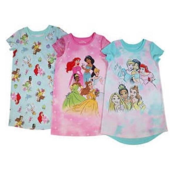 Disney Princess Girl's Pajamas Nightgowns 3 pack Size 4T NWT - Picture 3 of 7